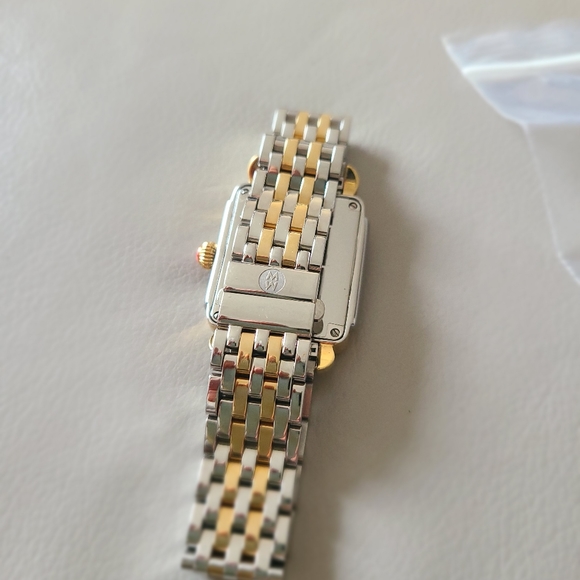 MICHELE Deco 16 Two Tone Diamond Gold and Silver Ladies Watch MWW06V000023 - Picture 5 of 6